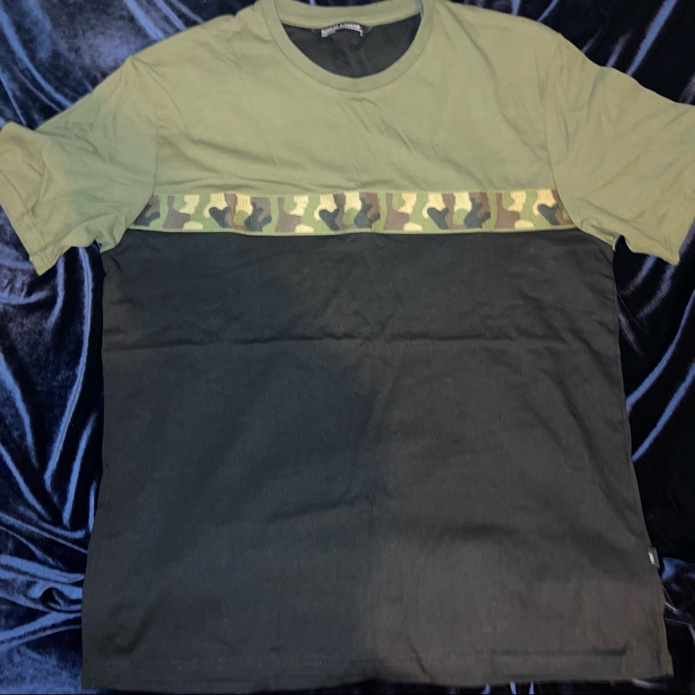 Green and black camp shirt